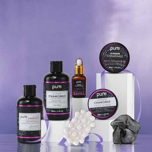 Lavender Bath Spa Gift Set for Men Women and Couples! Best Spa Set for Birthday Valentines Gift (8 PC)