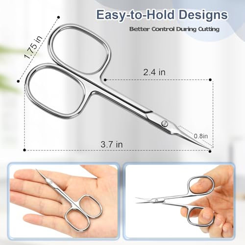 ESVIENS Curved Precision Cuticle Scissors - Stainless Steel Manicure Trimmer