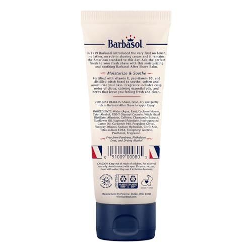 Barbasol 1919 After Shave Balm, Aftershave for Men, Soothes and Moisturizes Skin with Vitamin B and Distilled Witch Hazel - 3 OZ (Pack of 1)