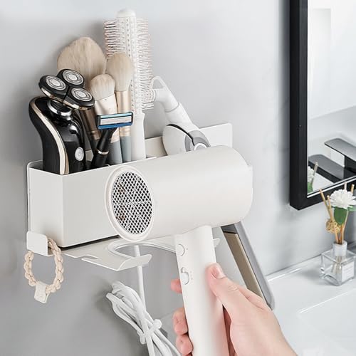 Wall Mounted Hair Dryer Holder Organizer Stainless Steel