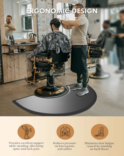 3ft x 5ft Barber Chair Mat Anti-Fatigue Semi Circle