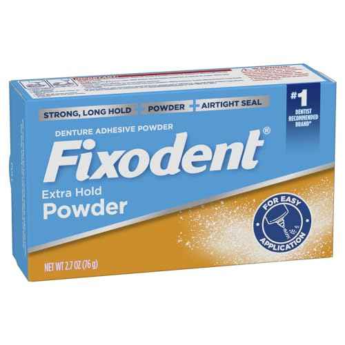 Fixodent Extra Hold Denture Adhesive Powder, 2.7 Ounce (Pack of 4)
