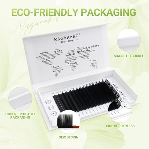NAGARAKU Classic Lashes 0.07mm D Curl 7-15mm Mix 16 Rows
