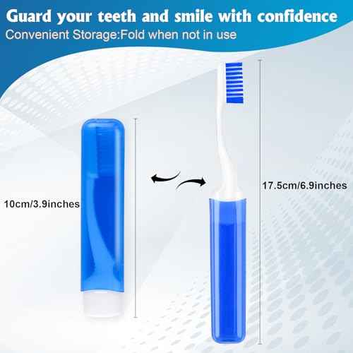 Navona 20 PCS Travel Toothbrush Set, Folding Mini Toothbrush, Potable Travel Size Toothbrushes, Medium Bristles, Individually Wrapped Bulk Toothbrushes for Camping, Hiking, School