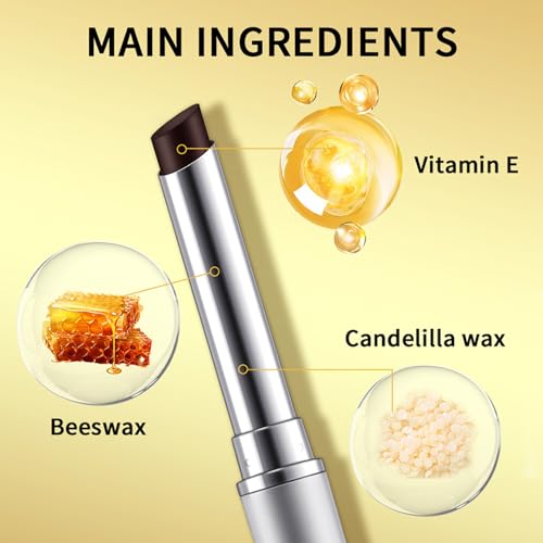 Honey Black Lip Balm Hydrating Sheer Lipstick,Pink Honey Lipstick for Women,Natural Glossy Lips Balm,Nourishing and Hydrating Lip Gloss for All Skin Tones(Black+Pink Honey Blam)