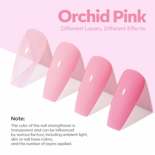 Modelones Nail Strengthener & Growth Polish A4-Jelly Orchid Pink for Damaged Nails