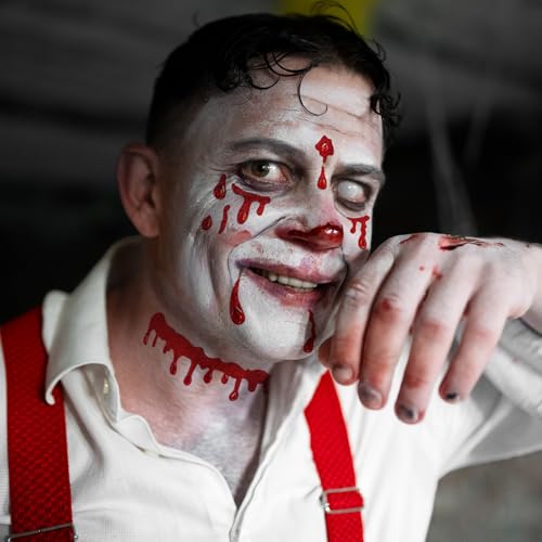 Bloody Halloween Face Gems, Self-Adhesive Red Rhinestone Stickers