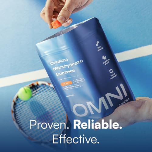 OMNI Creatine Monohydrate Gummies - 1g per Gummy, Peach Flavor