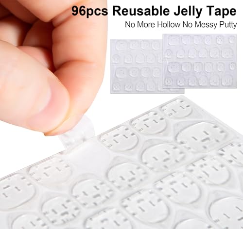 Magnetic Acrylic Nail Stand for Press Ons - Reusable Practice Holder with Jelly Tape