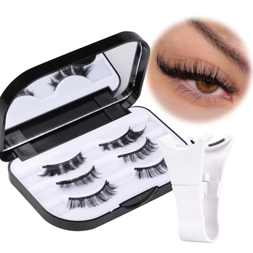 Magnetic Eyelashes Cat Eye Magnetic Lashes Kit with Applicator Manga No Glue Lashes Double Sided Magnetic Lashes Wispy Magnetic Eyelashes Kit by zanlufly