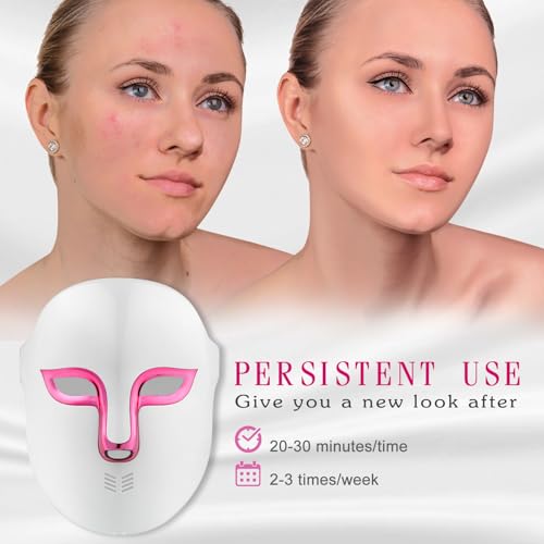 LED Face Mask Light Therapy | 4-Color Red Blue Light