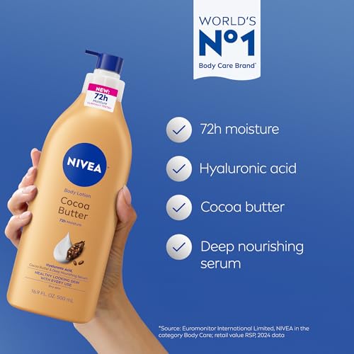 NIVEA Cocoa Butter Body Lotion for Dry Skin, 16.9 Oz