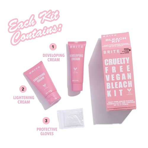 Brite Vegan Hair Bleach Kit - 8 Levels Lighter, Dust-Free
