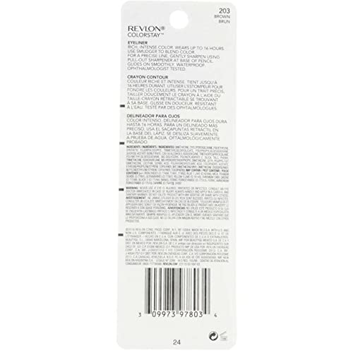 Revlon ColorStay Eyeliner Pencil Brown Pack of 5 - Longwear, Precise, Ophthalmologist Tested