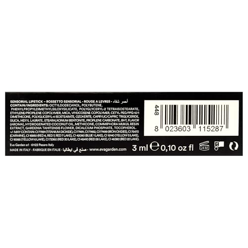 EVAGARDEN Sensorial Lipstick - Silky Texture Melts Pleasantly - Releases Saturated Color and Adheres Perfectly - With Emollient, Moisturizing Properties for Youthful Pout - 448 Miss - 0.1 oz
