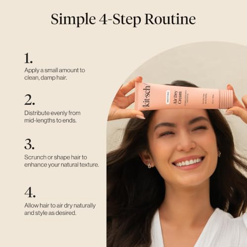 Kitsch Smoothing Air Dry Hair Cream - Frizz Control Styling Cream, 5 oz