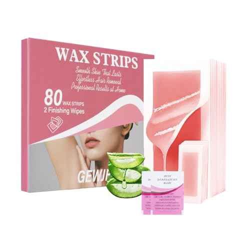 80PCS Wax Strips for Hair Removal, Waxing Kit for Women, Eyebrow Wax Strips & Facial Hair Removal, Sensitive Skin Friendly, Multi-Use on Face, Legs, Bikini Area, Long-Lasting Smoothness