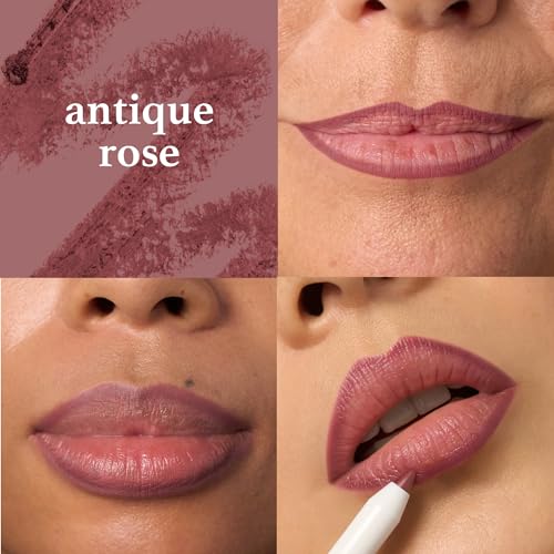 The Perfect Pair 2pc Set: Julep It's Balm Tinted Lip Balm Island Blossom and With a Trace Retractable Creamy Long-Lasting Lip Liner, Antique Rose