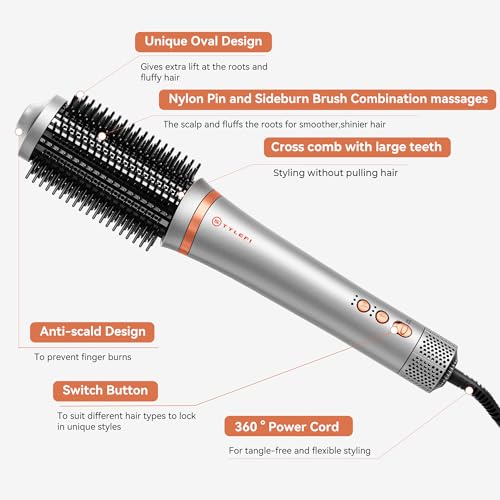 XL Volumizer Hair Dryer Brush 1500W for Thick Curly Hair