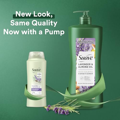 Suave Natural Lavender & Almond Oil Conditioner, Anti Frizz, No Dyes, No Parabens, No Phthalates, 28 oz Pack of 4