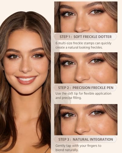 SUMEITANG #02-MEDIUM BROWN Dual Ended Freckle Pen – Natural Faux Freckles Stamp & Precision Tip