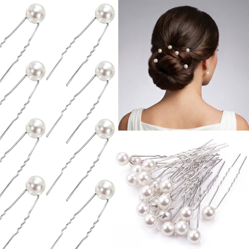 Willbond 40 Pack Pearl Hair Pins for Wedding - 0.3 Inch Elegant Bridal Clips