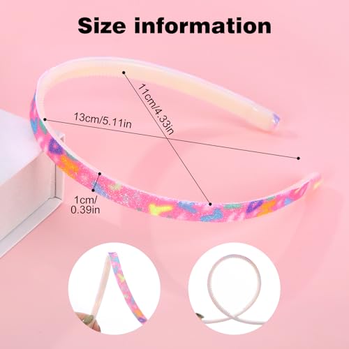 8PCS Glitter Headbands for Women - Non-Slip Multicolor Hairbands