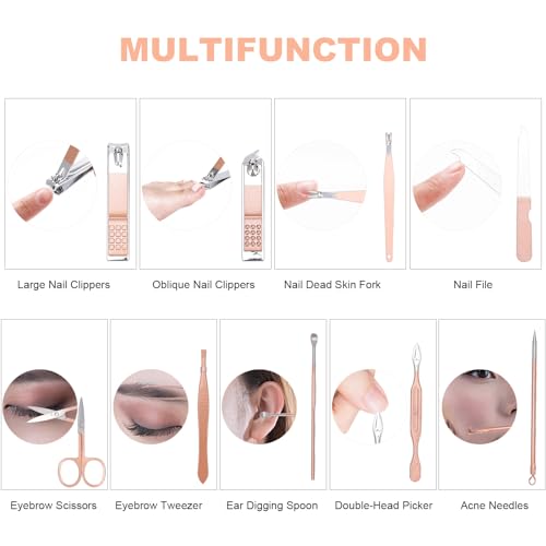 9-Piece Manicure Pedicure Kit with Nail Clipper Set and Portable Case