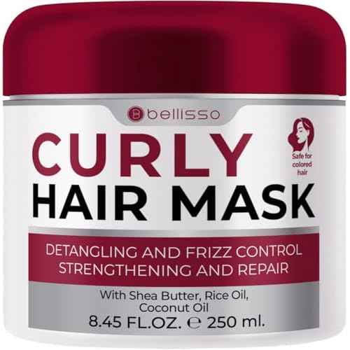 Curly Hair Mask - Deep Conditioning, Curl Enhancing Split End Repair for Women and Men - Strengthening Treatment Cream and Moisturizer Products for Dry, Damaged, Frizzy Hair - Anti Breakage Solution