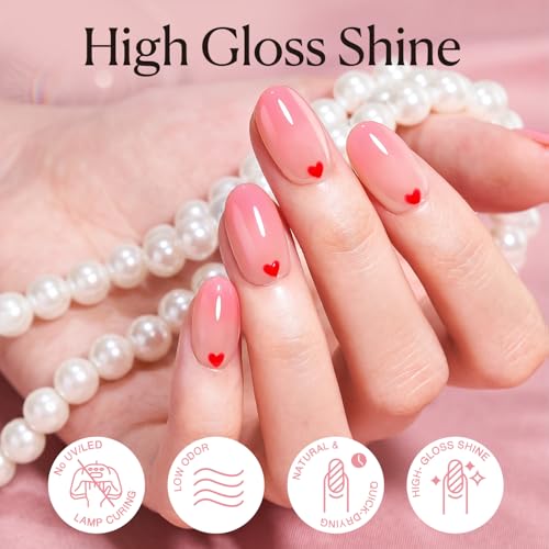 AzureBeauty Jelly Nail Polish 18ml Blush Pink Semi-Translucent