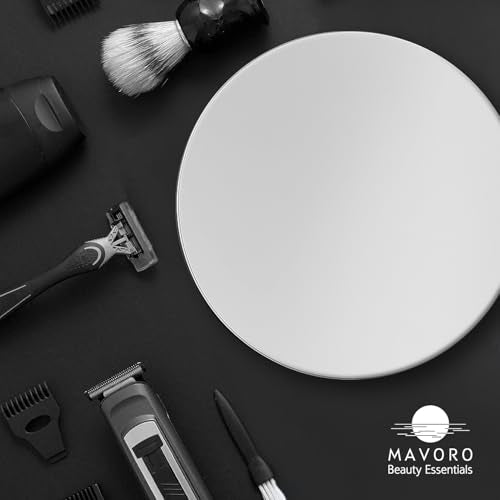 Mavoro 9" Round Shaving Mirror for Shower | 3M Adhesive Shower Mirror | Acrylic - Unbreakable | Less Fogging | Sleek Frameless | Peel and Stick | Glassless Safety