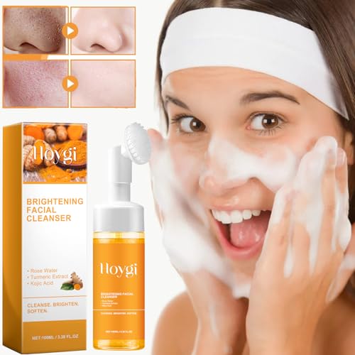 2PCS Turmeric Facial Cleanser, Foaming Face Wash for All Skin Deep Cleaning