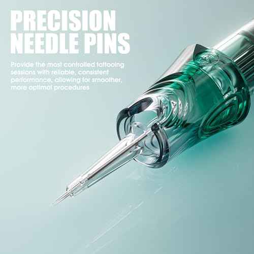 Dragonhawk Yue Professional Tattoo Needles - 20Pcs 1209RL Round Liner Tattoo Cartridges 0.35MM Precise Line Work for Tattoo Artists Disposable Needles