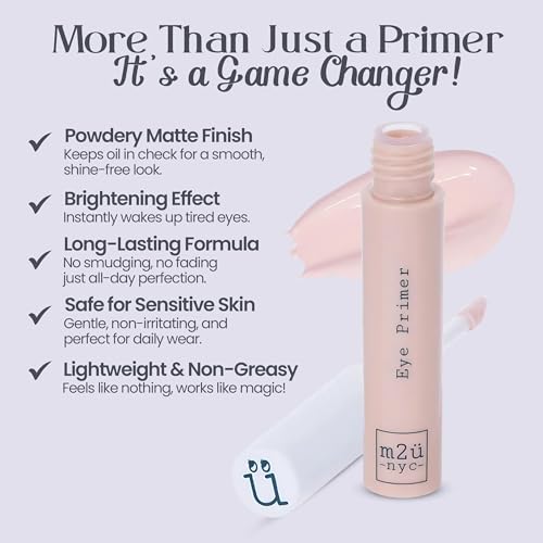 M2U NYC Eyeshadow Primer – Long-Lasting, Waterproof Eye Primer