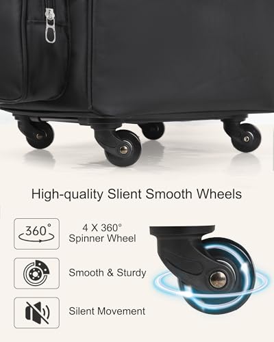 Relavel Rolling Makeup Train Case with 4 Wheels & Heat Insulation