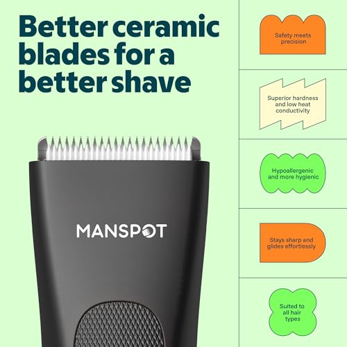 MANSPOT Groin & Body Hair Trimmer for Men - Waterproof Electric Shaver