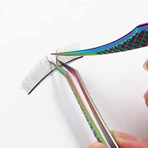 FEITA Diamond Grip Eyelash Extension Tweezers - Japanese Steel 2Pc Set