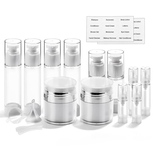 Bubimon Airless Pump Jars 18 Pack BPA Free Leak Proof