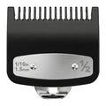 Clipper Guards Set, Compatible with wahl 1/2 clipper guards, 1.5 mm Metal Clipper Guide Replacement, Guide Comb Attachment 1/16", for Professional Stylists and Barbers, Black