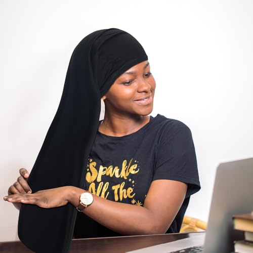 Twistover 2 Jumbo Dreadlock Cap Hair Dreads Head Wrap, Black, 30In