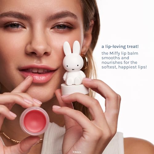 The Cr?me Shop Miffy Tinted Lip Balm with adorable Miffy cap, with Hyaluronic Acid and Murumuru to moisturize, soften and visibly improve chapped or dry lips - Rare Rose