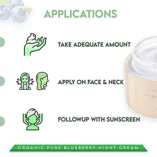 Shira Shir Organic Blueberry Night Cream for Nourished, Wrinkle-Free, Radiant Skin. Moisturizer Face Cream with Anti-Aging Formula keeps Skin Hydrated, Facial Skin Care Product 50ml (Pack of 2)