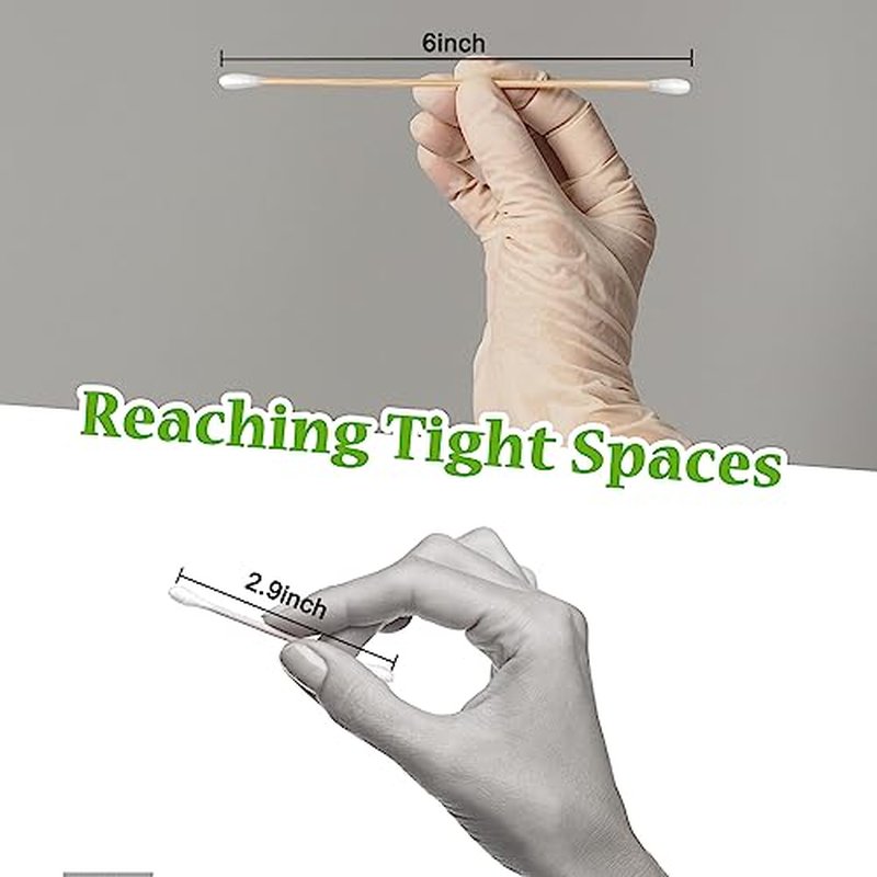 6 Inch Double-Ended Cotton Swabs with Bamboo Sticks (400/200 ct)
