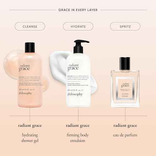 philosophy radiant grace firming body emulsion - luxury scented body lotion - with shea butter - notes of jasmine, black cherry & sandalwood - 16 fl oz