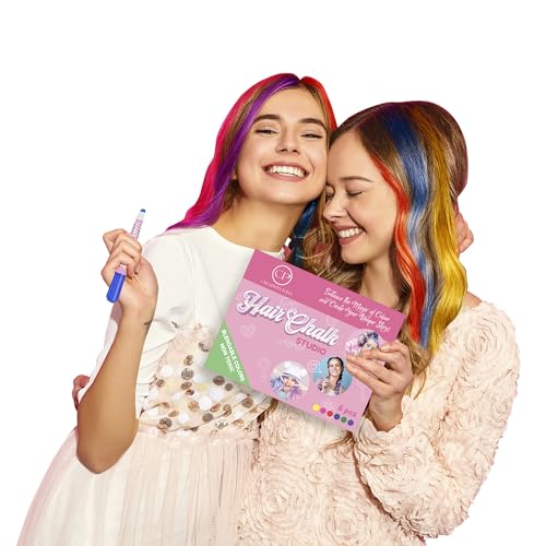 Hair Chalk Pens - 6 Washable Temporary Colours for Kids