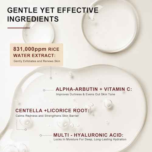 Peel Shot Glow White Rice Peeling Ampoule, Gentle Exfoliating Face and Body Scrub, Dead Skin Cell Remover, Rice Exfoliant Serum Cream Lightweight Hydrating Formula for All Skin Types - 80ML