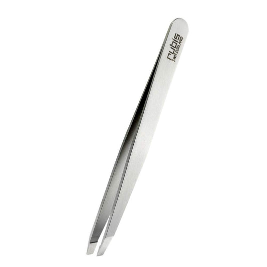 Rubis Switzerland Slanted Tip Tweezer-Silver