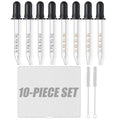 10Pcs 1ML Glass Eye Dropper Set with Storage Case & Cleaning Brushes - Accurate, Leak-Proof