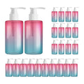 FOOCHY 24 Pack 6.8 oz Refillable Pump Bottles - Empty Clear Gradient Color Plastic Dispensers for Lotion, Shampoo, Soap & Cream