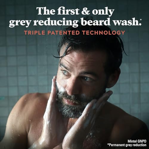 Just for Men Control GX Grey Reducing Beard Wash Shampoo with Keratin, Gradually Colors Mustache and Beard, Leaves Facial Hair Thicker Softer and Fuller, 4 Fl Oz - Pack of 3 (Packaging May Vary)